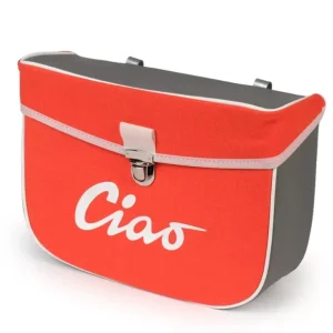 Borsa laterale arancione e grigia per Ciclomotori Piaggio Ciao 50 tutti i modelli fino al 1995