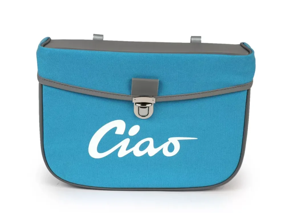 Borsa laterale turchese e grigia per Ciclomotori Piaggio Ciao 50 tutti i modelli fino al 1995