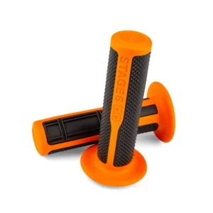 Coppia manopole arancioni e nere universali per Scooter Moto Ciclomotori 22/25mm