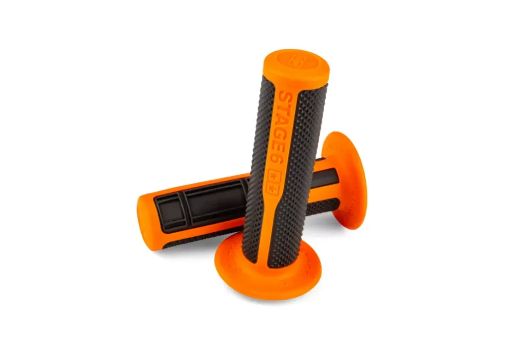 Coppia manopole arancioni e nere universali per Scooter Moto Ciclomotori 22/25mm