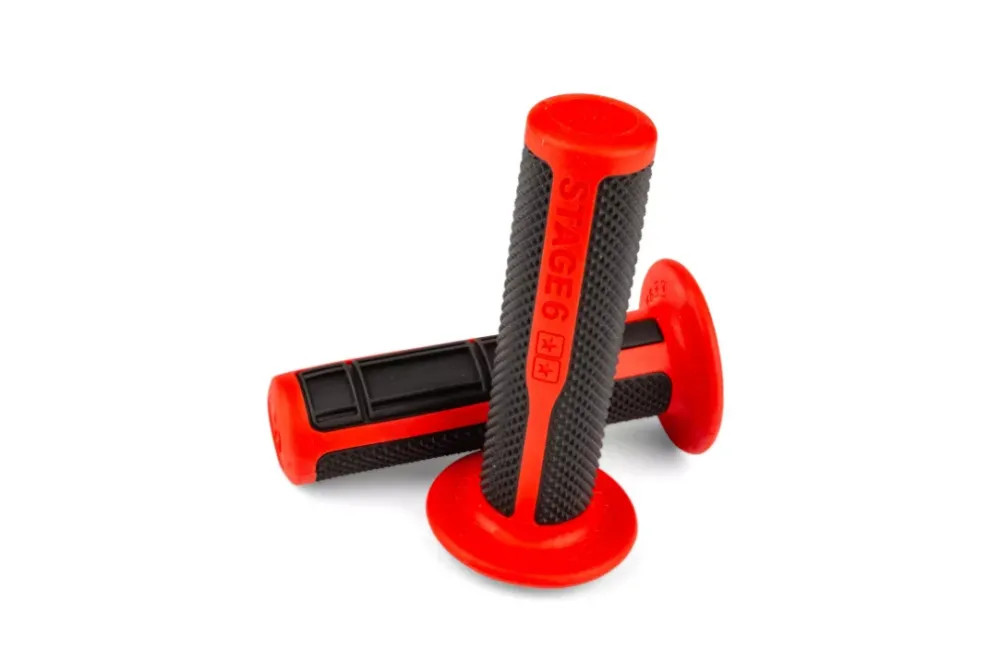 Coppia manopole rosse e nere universali per Scooter Moto Ciclomotori 22/25mm