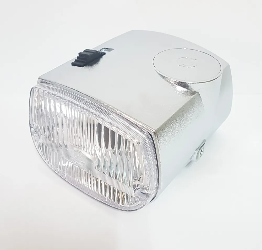 Faro fanale anteriore cromato con calotta cromata per Piaggio Ciao P PX PXV PV