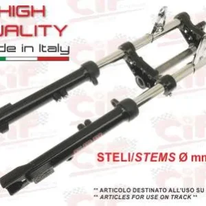 Forcella idraulica doppio pompante con steli d.28 Piaggio Ciao con predisposizione freno disco