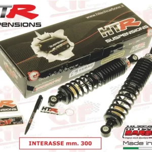 Kit ammortizzatori Carbone regolabili neri 300mm HTR RACING Piaggio Bravo Grillo Boxer Si