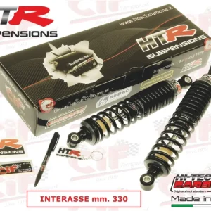 Kit ammortizzatori Carbone regolabili neri 330mm HTR RACING Piaggio Bravo Grillo Boxer Si