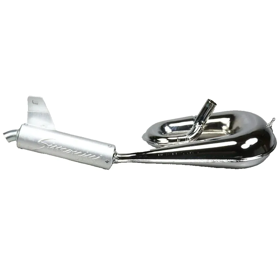 Marmitta espansione Simonini cromata Piaggio Ciao Bravo Boxer con collettore diametro 22mm