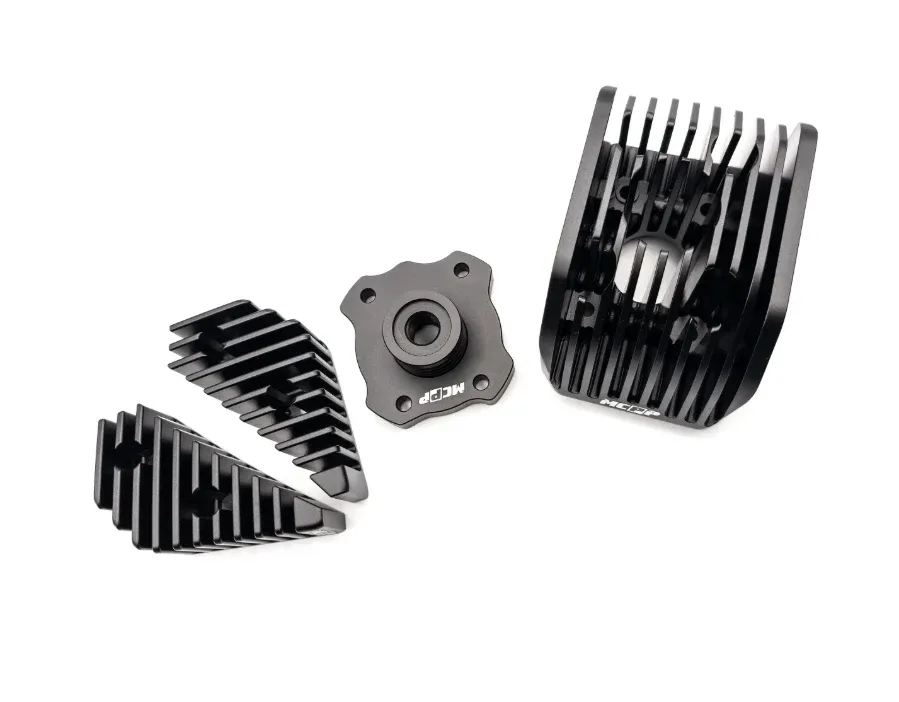 Testa testata nera MC PROPARTS scompobile per cilindro Malossi BIG DEPS 4 Piaggio Ciao SI Bravo