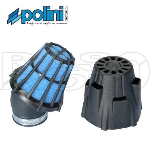 Polini Filtro Aria Fungo Air Box Plastica Nero Scooter e Moto Inclinato 30' Imbocco D.32