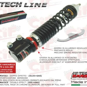 Ammortizzatore anteriore Carbone Hi Tech nero Vespa GT GTS GTV IE SUPER SPORT
