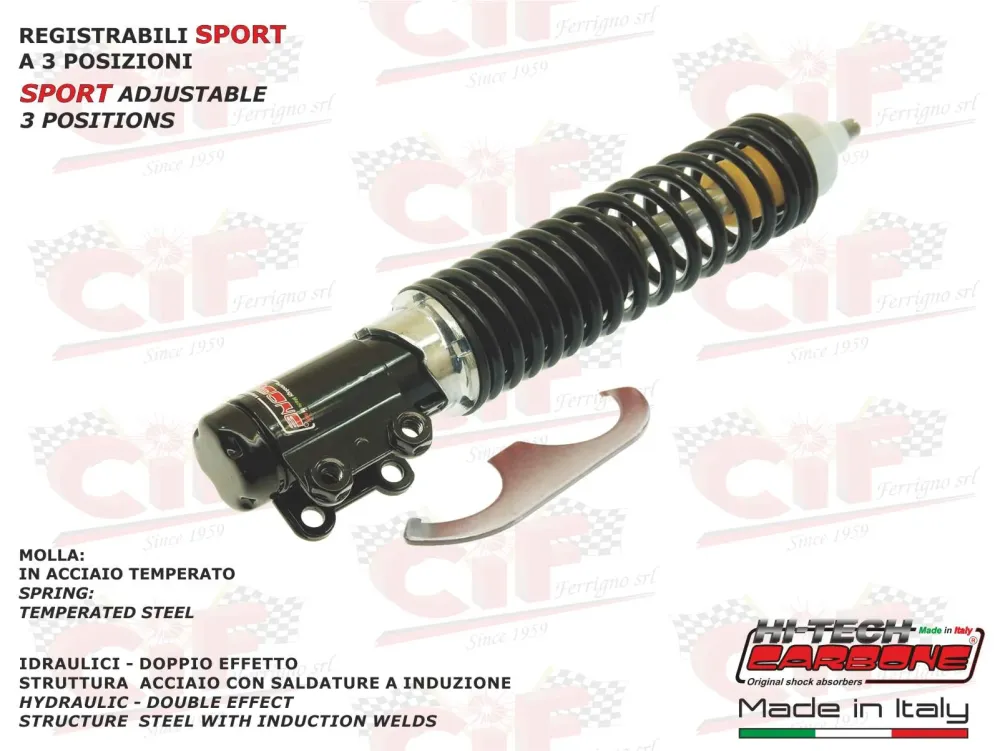 Ammortizzatore anteriore regolabile nero Carbone Vespa GT GTS GTV 125 200 250 300