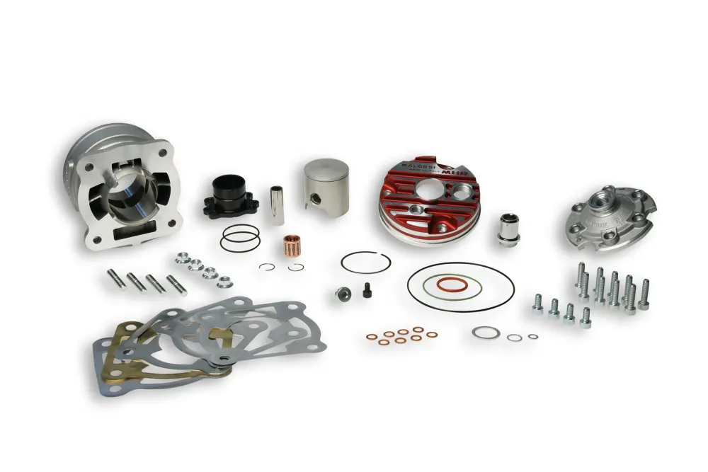 Cilindro gruppo termico Malossi mhr team 7T flanged mount testa rossa alluminio d.47,6 h20 70cc Piaggio Gilera