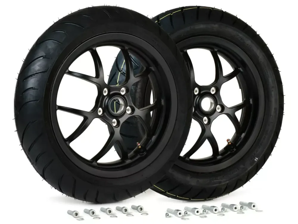 Kit cerchi BGM + pneumatici DUNLOP 120/70-13 + 130/70-13 Vespa GTS 125 250 300