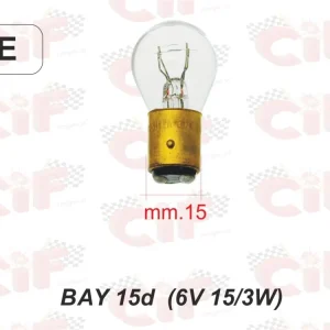 Lampada biluce 6 Volt 15/3Watt