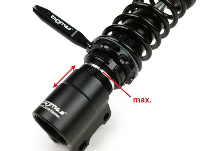 Ammortizzatore anteriore BGM 195mm + 205mm nero regolabile Vespa PK RUSH HP FL V