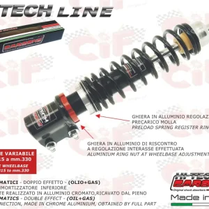Ammortizzatore anteriore Carbone Hi Tech regolabile nero Vespa PX PX 125 150 200