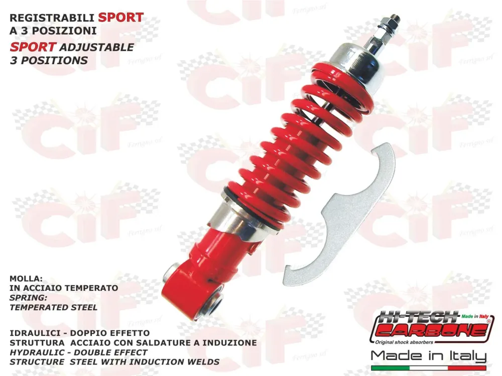 Ammortizzatore anteriore rosso regolabile Carbone Vespa 50 Special L N R PK ET3