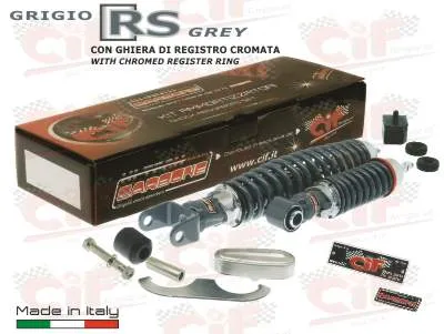 Kit ammortizzatori Carbone RS grigi regolabili Vespa 50 Special L N R 125 ET3 PRIMAVERA