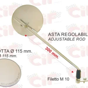 Specchio retrovisore cromato regolabile universale destro/sinistro Vespa 50 125 150 200