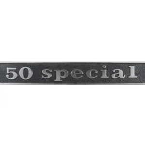 Targhetta scritta alluminio posteriore Vespa "50 Special" 4 marce