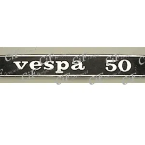 Targhetta scritta fregio posteriore alluminio "Vespa 50"