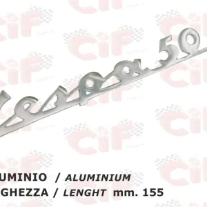 Targhetta scritta posteriore alluminio "Vespa 50 L"