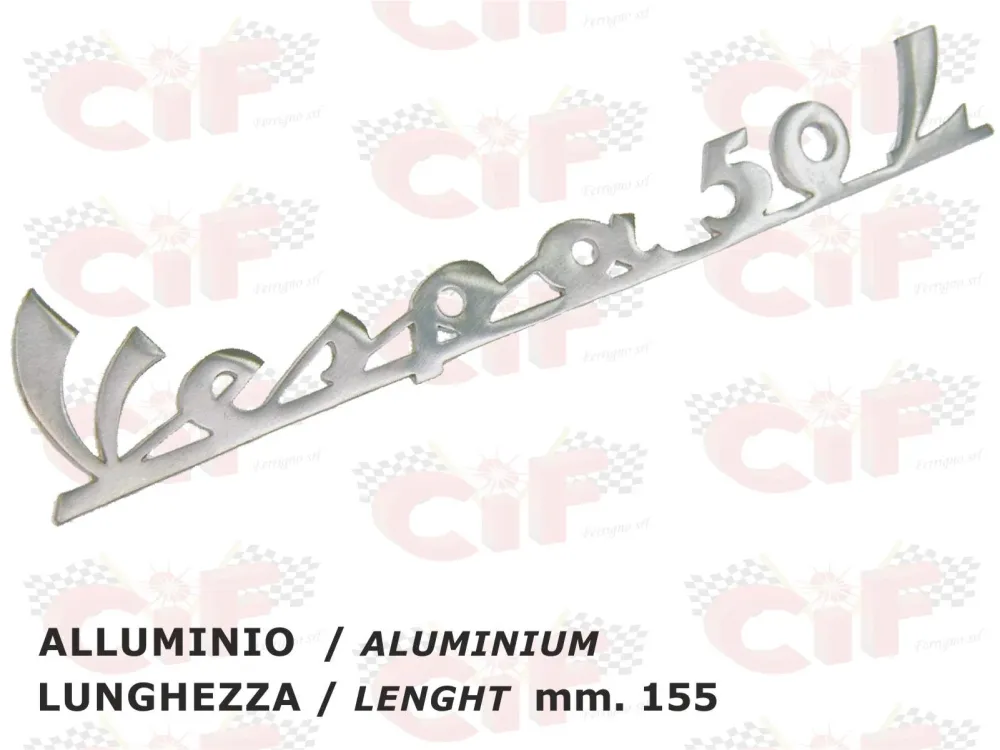 Targhetta scritta posteriore alluminio "Vespa 50 L"