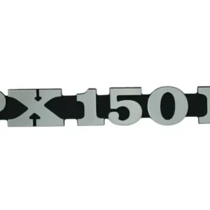 Targhetta scritta tasca laterale alluminio per Vespa "PX150E"