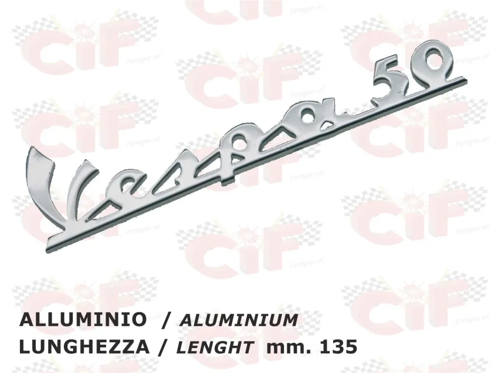 Targhetta scudo anteriore alluminio "Vespa 50"