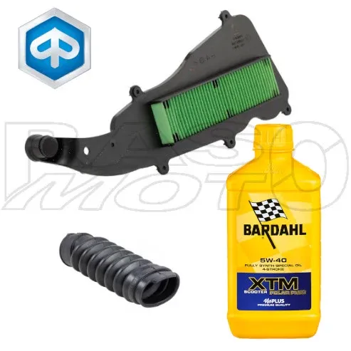 Piaggio Kit Tagliando Filtro Aria + Soffietto Aspirazione + Olio Bardahl XTM 5W40 1LT LIBERTY 50 Ricambio Originale