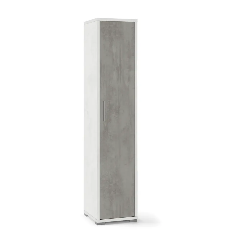 Segnaletica di Emergenza Mobile libreria colonna "Slim1" legno 1 anta ripiani regolabili cm 39x41 182h