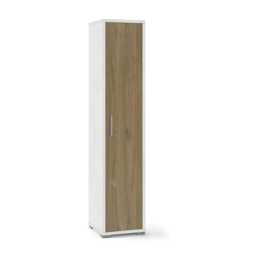 Segnaletica di Emergenza Mobile libreria colonna "Slim1" legno 1 anta ripiani regolabili cm 39x41 182h
