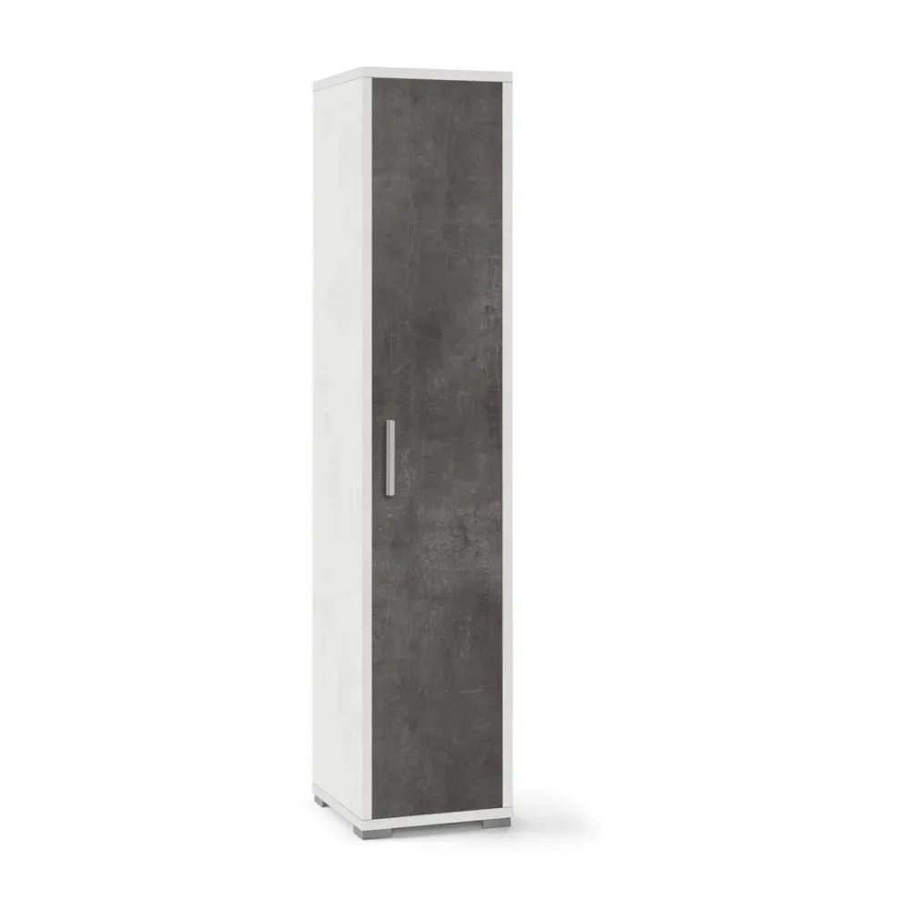 Segnaletica di Emergenza Mobile libreria colonna "Slim1" legno 1 anta ripiani regolabili cm 39x41 182h