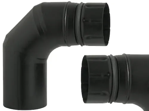 Gomiti 90° Ala Pellet Eco per stufe. Prezzo per Pezzo.