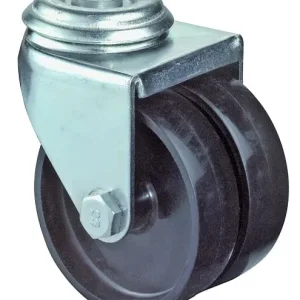 Apparecchio rulli BS rullo doppio larghezza 2x23 mm Ø75 mm fino 100 kg rivestimento plastica nera cuscinetto strisciamento...