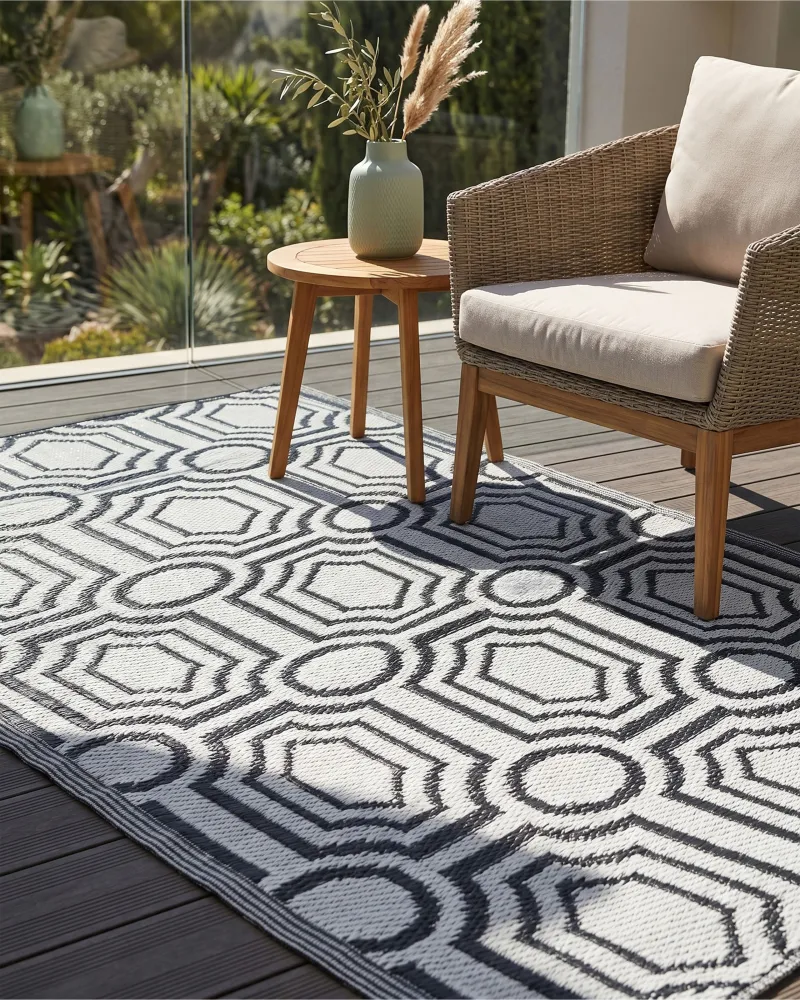 Reversible Area Rug 90 x 180 cm Black BIDAR