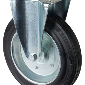 Rullo di trasporto con rulli BS rullo fisso larghezza ruota 50 mm Ø ruota 250 mm portata 250 kg gomma nera cerchio acciaio...