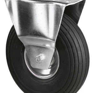 Rullo di trasporto con rulli BS rullo fisso larghezza ruota 85 mm Ø ruota 260 mm portata 200 kg ruota pneumatica gomma ner...