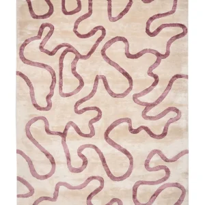 Viscose Area Rug Abstract Pattern 160 x 230 cm Nocciola and Pink KAPPAR