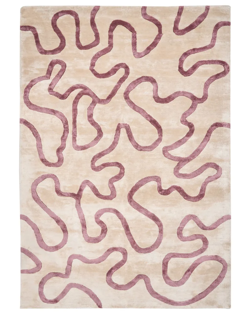 Viscose Area Rug Abstract Pattern 160 x 230 cm Nocciola and Pink KAPPAR