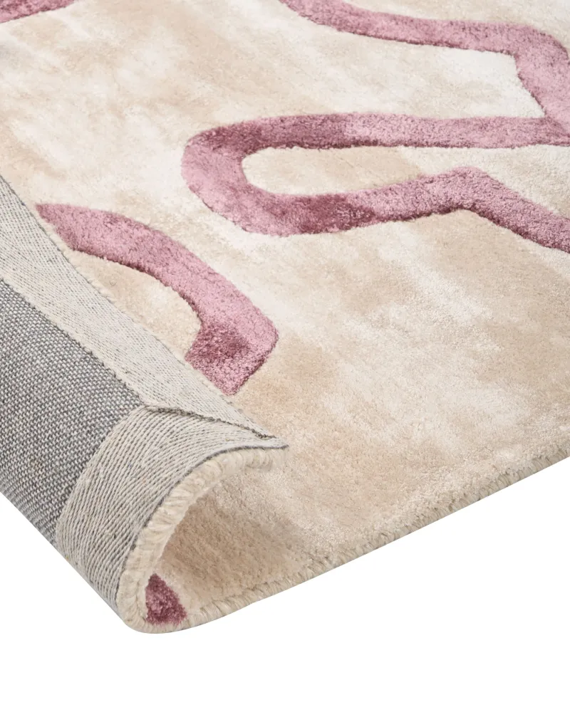 Viscose Area Rug Abstract Pattern 160 x 230 cm Nocciola and Pink KAPPAR