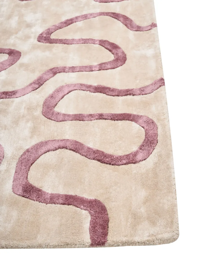 Viscose Area Rug Abstract Pattern 160 x 230 cm Nocciola and Pink KAPPAR