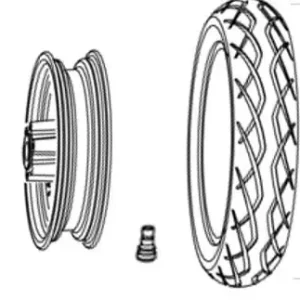 RUOTA ANTERIORE (CERCHIONE + PNEUMATICO) per monopattino elettrico Ducati Pro 3
