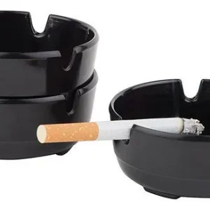 Sistema di Raccolta Posacenere APS Ø 8 cm altezza: 3 cm melamina nera -CASUAL- conf. da 3 00576