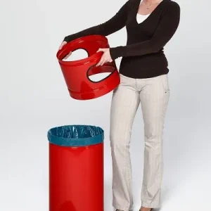 VAR raccoglitore di rifiuti / posacenere H 90 rosso 1117 con Assorbenti Integrati