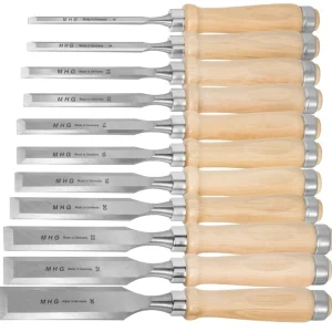 MHG Set di scalpelli per legno con manico legno