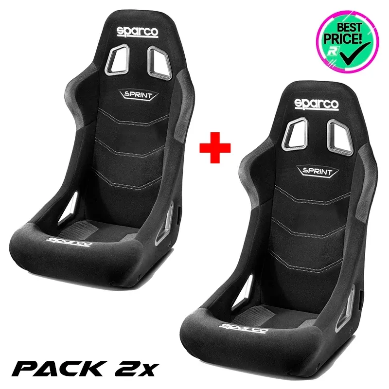 Pack 2 pz. x Sparco - Sprint+ (black / FIA 8855-1999)