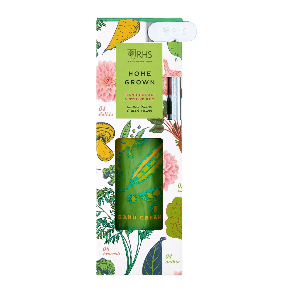 Crema per le mani con pressa per tubi Royal Horticultural Society - Home Grown, 100ml