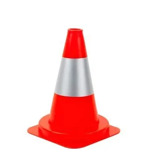Cono stradale DENIOS PVC con 1 anello argentato riflettente elevato 300 mm 116-543 Poliestere Impermeabile