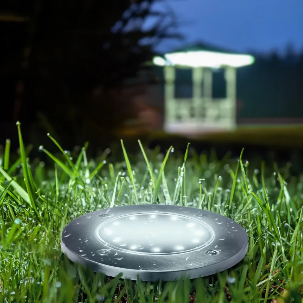 Maclean MCE318 LED Solar Pathway Lights Ground Spike 12 LED SMD Neutral White 4000K 0.7 W Solar Lamp Outdoor Path Light Ga...