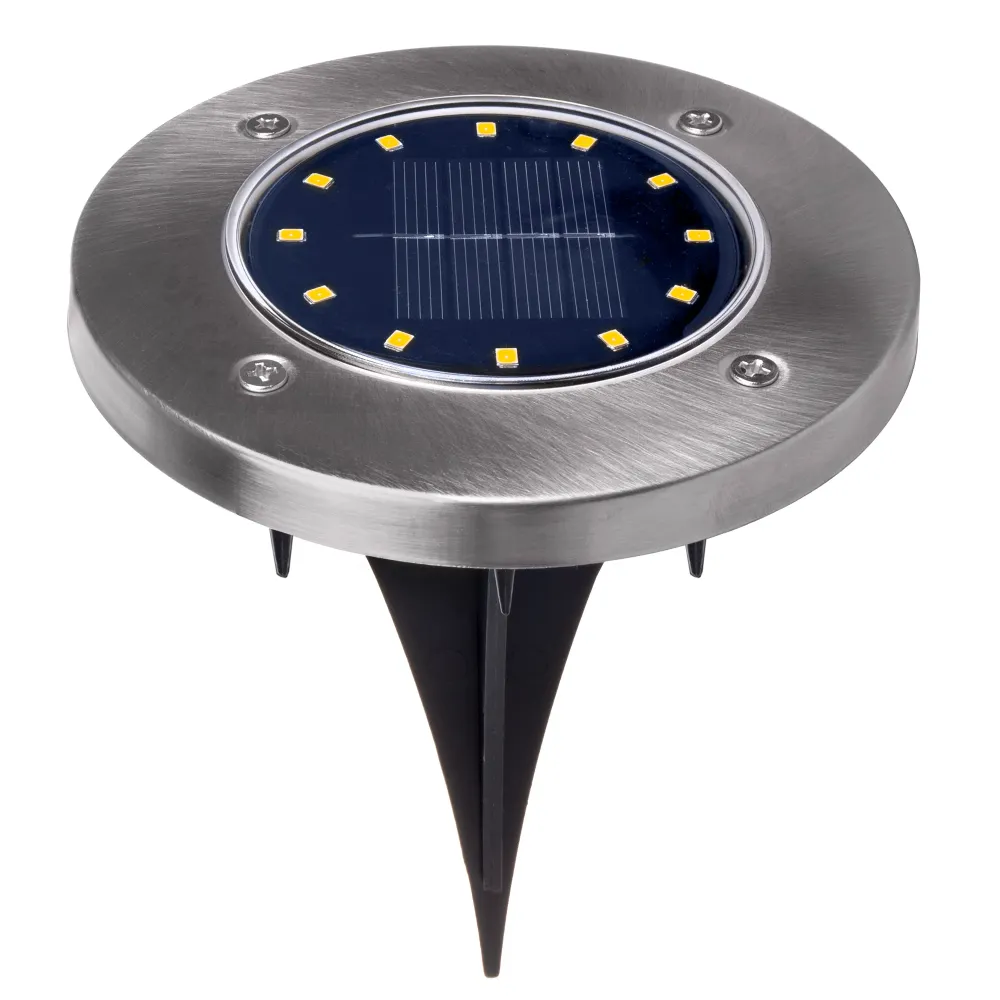 Maclean MCE318 LED Solar Pathway Lights Ground Spike 12 LED SMD Neutral White 4000K 0.7 W Solar Lamp Outdoor Path Light Ga...